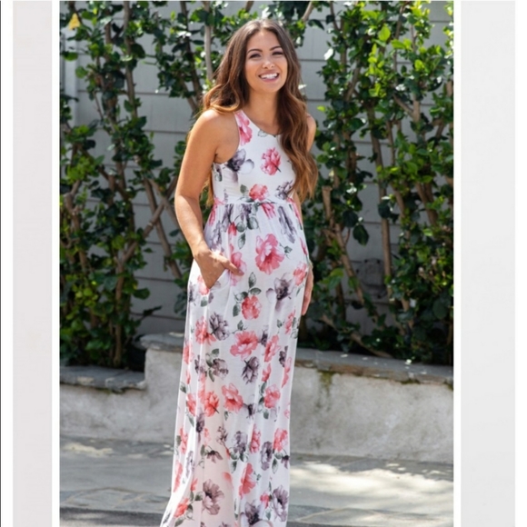 Pinkblush Dresses & Skirts - Pinkblush Maternity Floral sleeveless maxi dress